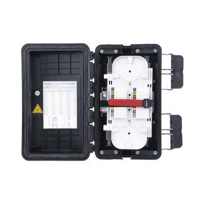 Caja de Distribución de Fibra Óptica, Hasta 96 Empalmes, Exterior IP65, Color Negro - FIBERHOME