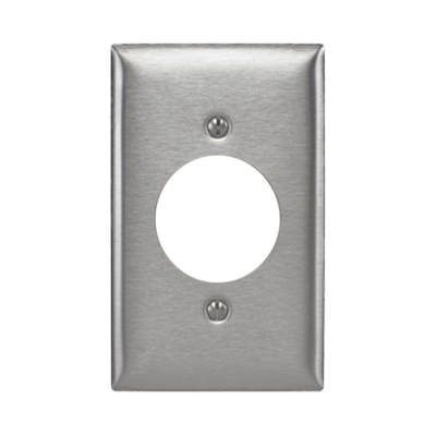 Placa para Receptaculo Sencillo 20 y 30 A de Media Vuelta/ 1.6" (40 mm) / Acero Inoxidable. - RACO