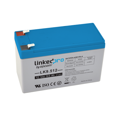 Batería 12 V / 9.5 Ah / UL / Tecnología AGM / Vida útil promedio 5 años / Para uso en equipo electrónico, Alarmas de Intru...