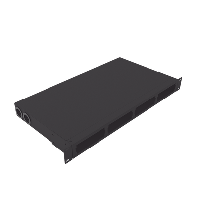 Distribuidor de Fibra Óptica Vacío 19 Pulgadas, Acepta 4 Placas Acopladoras de Linkedpro, Hasta 24 Fibras, 1UR, Incluye Ch...