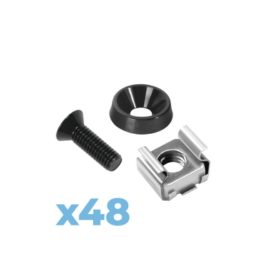 Juego de 48 Tornillos con 48 Arandelas y 48 Tuercas Enjauladas para Rack LINKED PRO - LINKEDPRO BY EPCOM