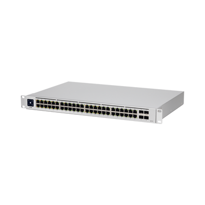 UniFi Switch USW-48-POE, Capa 2 de 48 puertos (32 puertos PoE 802.3af/at + 16 puertos Gigabit) + 4 puertos 1G SFP, 195W, p...