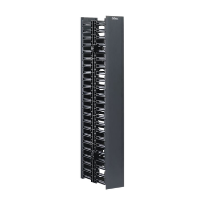Organizador Vertical NetRunner, Doble (Frontal y Posterior), Para Rack Abierto de 45 Unidades, 4.9in de Ancho, Color Negro...