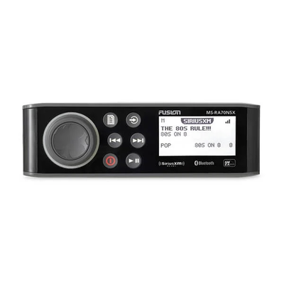 Sistema de Audio Marino MS-RA70 / Pantalla LCD Monocroma 2.6" / Tecnología Multi-Zone™️ 2 Zonas / Potencia Pico 200 W / Bl...