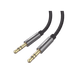 Cable Auxiliar 2 Metros / Conector 3.5mm a 3.5mm / Macho a Macho / Cubierta de TPE / Carcasa de Aluminio / Color Negro - U...