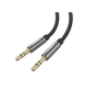 Cable Auxiliar 2 Metros / Conector 3.5mm a 3.5mm / Macho a Macho / Cubierta de TPE / Carcasa de Aluminio / Color Negro - U...