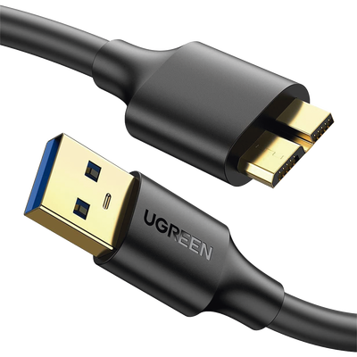 Cable Adaptador USB-A 3.0 a Micro USB 3.0 / 0.5 Metros / Carga y Sincronización de Datos / Velocidad de hasta 5 Gbps / Bli...