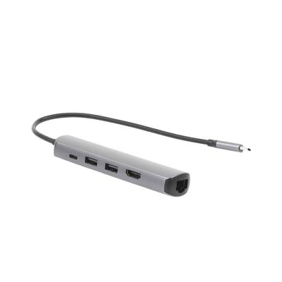 HUB USB-C (Docking Station) 5 en 1 | Ultra Delgado | 2 USB-A 3.1 a (5 Gbps) | HDMI 4K@60Hz | RJ45 (Gigabit Ethernet) | USB...