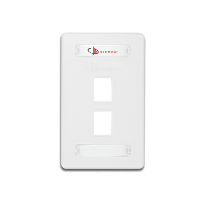 Placa de Pared Modular 10G MAX de 2 Salidas, Color Blanco - SIEMON