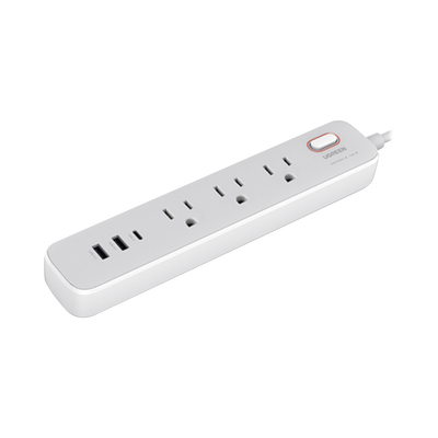 Regleta de Alimentación 30W 2 USB-A + 1 USB-C + 3 Salidas AC / Carga de Alta Velocidad / Salida USB-C PD de 30W (GaN) / Sa...