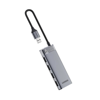 HUB USB-A 3.2 Gen1 4 EN 1 | 4 Puertos USB-A (5Gbps) | Carcasa ABS + PC | Soporta OTG | Luz Indicadora LED | Cable de Nylon...