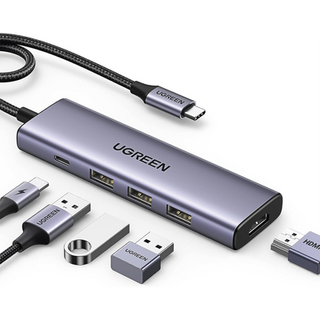 HUB USB-C (Docking Station) 5 en 1 | HDMI 2.0 4K@30Hz | 3 USB-A 3.0 (5Gbps) | USB-C PD Carga 100W | Potente Disipación de ...