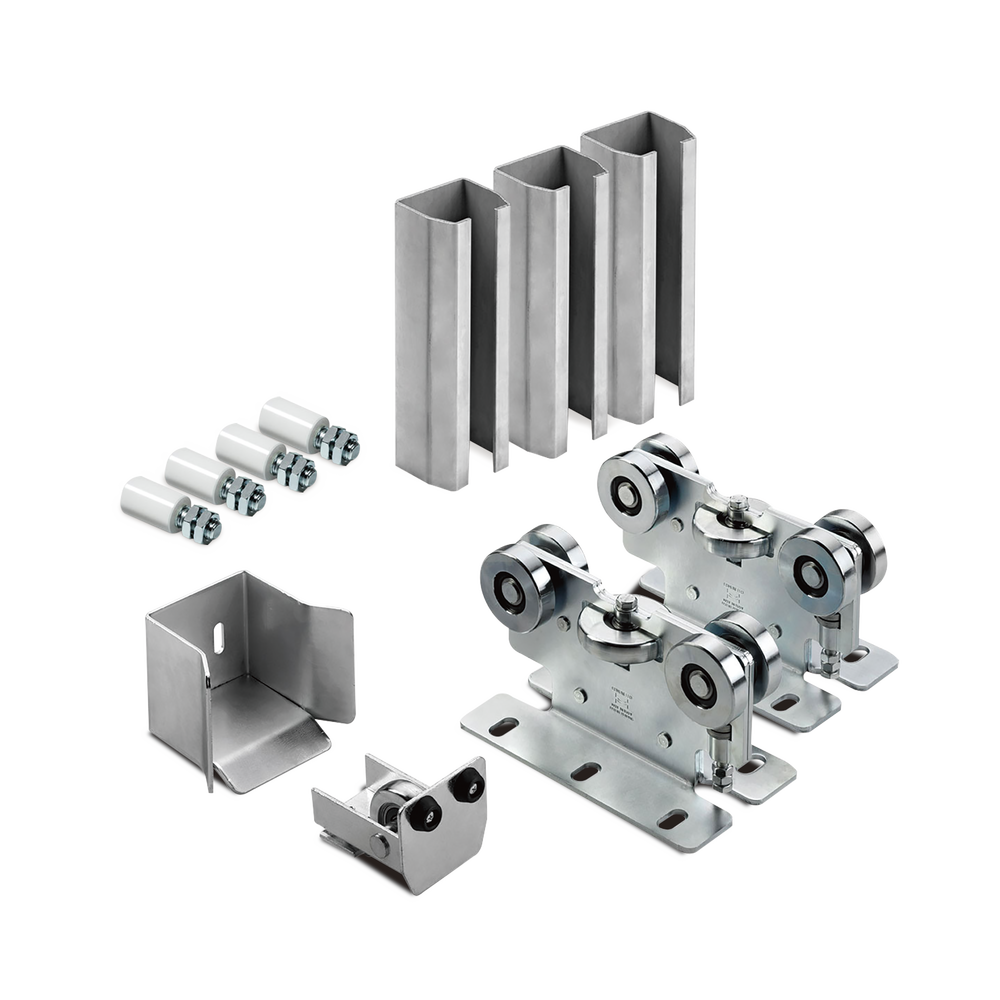 Kit para Puertas Autoportantes / Hasta 3 m (9.8 ft) / 600 kg / Rodillos de Nylon / Acero Galvanizado | SIERRA STORE