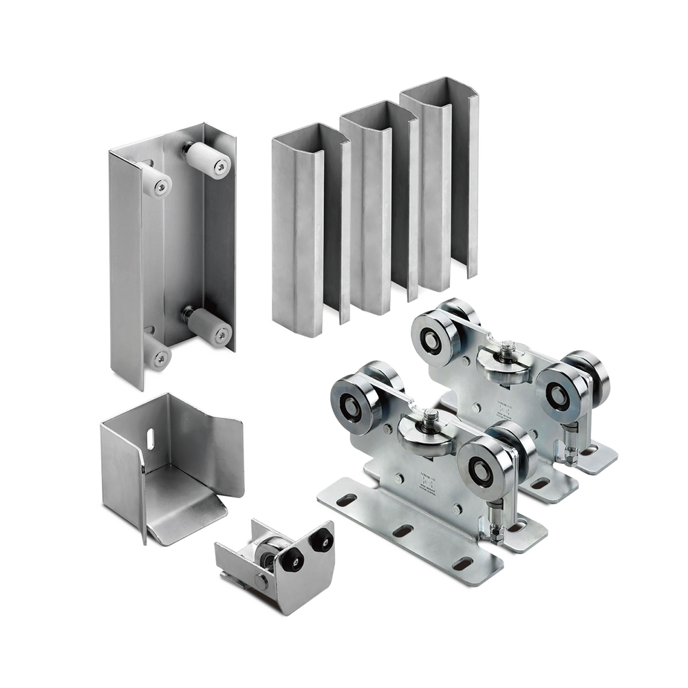 Kit para puertas autoportantes / Hasta 3 m (9.84 ft) / 600 kg / Carros 5 ruedas / Acero galvanizado | SIERRA STORE