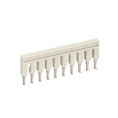 Puente Eléctrico / 10 Polos / Aislado / 25 A / 800 V / Gris Claro / Material Cobre Electrolítico / Reducción de Sección - ...