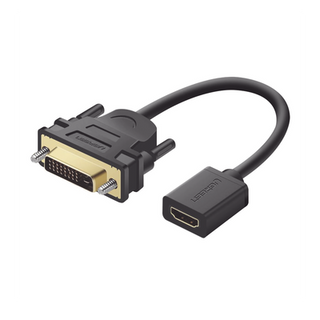 Convertidor DVI Macho a HDMI Hembra | Bidireccional | DVI 24+1 | 1080P@60Hz | Cable de 22 cm (8.66 Pulgadas) | Negro - UGREEN