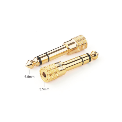 Adaptador (Convertidor) de Audio 3.5mm Hembra a 6.5mm Macho / Plug & Play / Superficie de Rosca Antideslizante / Calidad d...