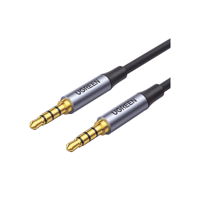 Cable Auxiliar de 3.5mm / Cable Audio Estéreo / Núcleo de Alambre de Cobre Esmaltado / Carcasa de Aluminio Azul + Nylon Tr...