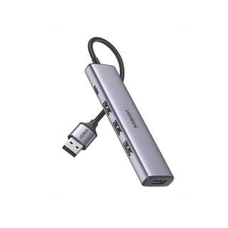 Convertidor USB-A 3.0 a 4 Puertos USB-A 3.0 / 5 Gbps Transferencia / Alimentación por USB-C / Compatibilidad Multiplatafor...