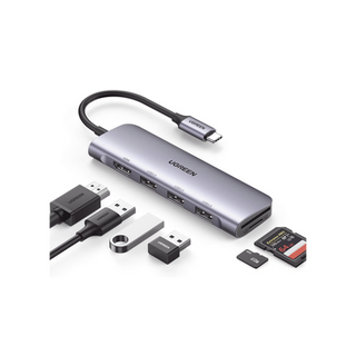 HUB USB-C (Docking Station) 6 en 1 | HDMI 4K@30Hz | 3 Puertos USB 3.0 | Lector Tarjeta SD + Micro SD (TF) Uso Simultáneo |...