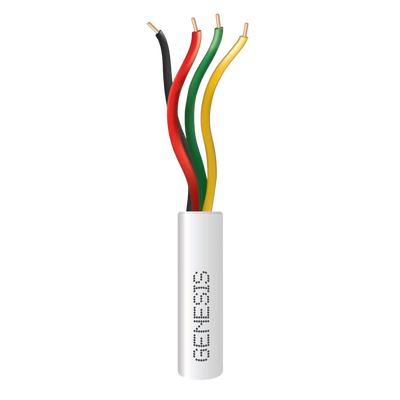 Bobina de 305 Metros (1000 Pies) / Alambre de Cobre / 4 x 22 AWG / Riser / Color Blanco / Para Aplicaciones de Alarmas de ...