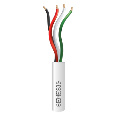 Bobina de 305 Metros (1000 Pies) / Cable de Cobre / 4 x 22 AWG / Riser / Color Blanco / Para Aplicaciones de Alarmas de In...
