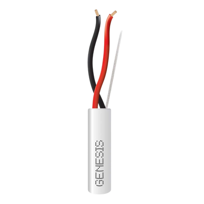 Bobina de 152 Metros (500 Pies) de Cable / 2 x 18 AWG / Riser / Color Blanco / Para Aplicaciones en Alarmas de Intrusión, ...
