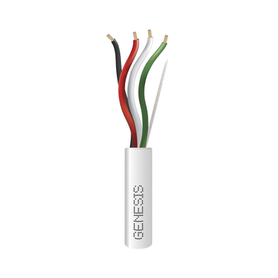 Bobina de 305 Metros (1000 Pies) / Cable de Cobre / 4 x 18 AWG / Riser / Color Blanco / Para Aplicaciones de Alarmas de In...