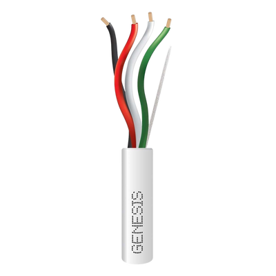 Bobina de 152 Metros (500 Pies) / Cable de Cobre / 4 x 18 AWG / Riser / Color Blanco / Para Aplicaciones de Alarmas de Int...