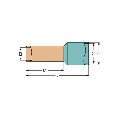 Terminal Crimpable / Hembra 1.5 mm² (AWG 16) / Camisa Plástica / Cincado Galvanizado / Negro WAGO - Vista 2