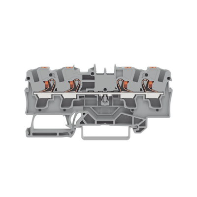 Borna de Paso / 4 Conductores / Push-in CAGE CLAMP® / 4 mm² / 32 A / 800 V / Carril DIN / ATEX IECEx / Prueba Ø4 mm - WAGO
