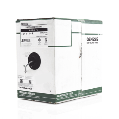 Bobina de 305 Metros (1000 Pies) de Cable / 6 x 22 AWG Blindado / Riser / Color Gris / Para Aplicaciones de Audio, Segurid...