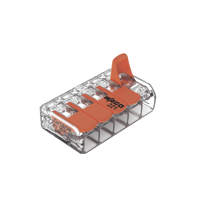 Conector Eléctrico / Borne de Conexión con Palancas / 5 Puntos / 32A 450V / CAGE CLAMP® / Policarbonato Transparente / Par...