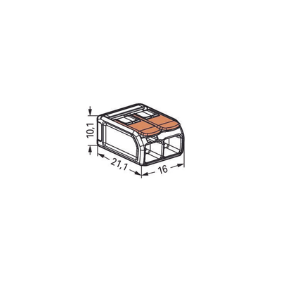 Borne de Conexión con Palancas / Serie 221 / 6 mm² Máximo / 30 A / 300 V / Transparente / T85 / CAGE CLAMP® / Conexión Lat...
