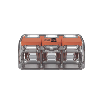 Borna de Conexión con Palancas / 3 Conductores / CAGE CLAMP® / 6 mm² (10 AWG) Máximo / 32A 450V / Transparente / Palancas ...