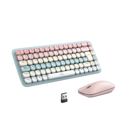 Paquete de Teclado y Mouse | 85 teclas en Español | Bluetooth y 2.4GHz |  Mouse Ambidiestro  | Sensor de DPI ajustable | E...