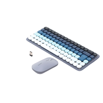 Paquete de Teclado y Mouse | 85 teclas en Español | Bluetooth y 2.4GHz |  Mouse Ambidiestro  | Sensor de DPI ajustable | E...