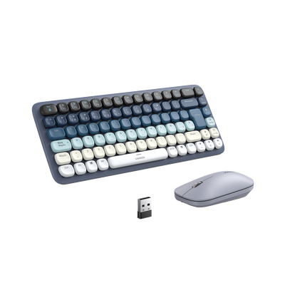 Paquete de Teclado y Mouse | 85 teclas en Español | Bluetooth y 2.4GHz |  Mouse Ambidiestro  | Sensor de DPI ajustable | E...
