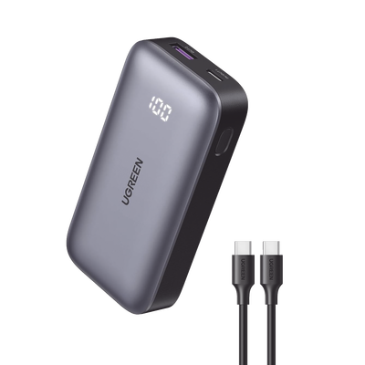 Mini Power Bank 30W  | 10 000 mAh |  2 Puertos PD3.0, USB C+A | Carga Rápida | Pantalla Digital | Compatible con iPhone 16...