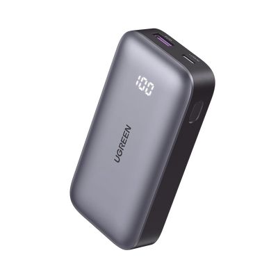 Mini Power Bank 30W  | 10 000 mAh |  2 Puertos PD3.0, USB C+A | Carga Rápida | Pantalla Digital | Compatible con iPhone 16 Pr