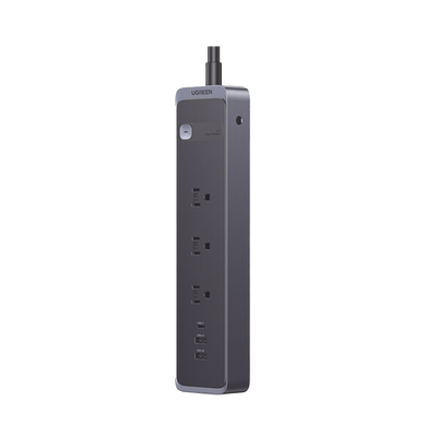 Regleta con Protector Contra Sobretensiones | 3 Salidas de CA NEMA 5-15R | 1 Salida USB-C PD de 30 W | 2 Puertos USB-A | P...