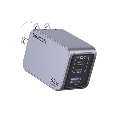 Cargador de 65W serie Nexode Pro | 3 Puertos de Carga Rápida | 2 USB-C | 1 USB-A | Tecnología GaNInfinity | PD3.1 de 65W /...