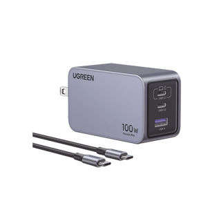 Cargador de 100W serie Nexode Pro | 3 Puertos de Carga Rápida | 2 USB-C | 1 USB-A | Tecnología GaNInfinity | PD3.1 de 100W...