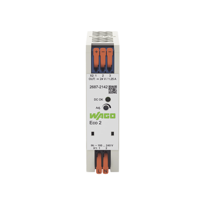 Fuente de Alimentación Eco 2 / Monofásica / 24V DC / 1.25A / 30W / Push-in CAGE CLAMP® / Carril DIN / SELV-PELV / IP20 WAG...