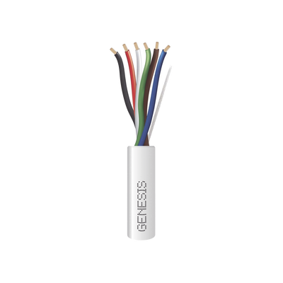 Carrete de 305 Metros (1000 Pies) / Cable de Cobre / 6 x 18 AWG / Plenum / Para Interior / Color Blanco / Para Aplicacione...