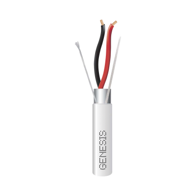 Carrete de 152 Metros (500 Pies) de Cable / 2 x 16 AWG / Blindado / Plenum / Color Blanco / Para Aplicaciones de Audio, Se...