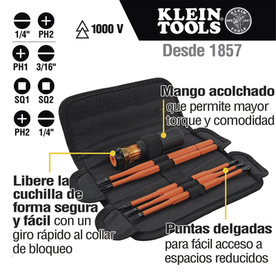 Juego de Desarmadores Intercambiables con Aislamiento 8 en 1. KLEIN TOOLS - Vista 5