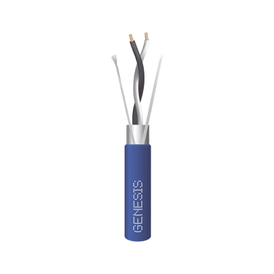 Bobina de 305 Metros (1000 Pies) / Cable 2 x 22 AWG / Color Azul / Blindado / Plenum / Trenzado para Aplicaciones de Trans...