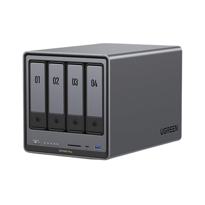 NAS UGREEN NASync DXP4800 Plus / Procesador Intel Pentium Gold 8505 5 Núcleos / 4 Bahías SATA + 2 M.2 NVMe PCIe 4.0 / 8GB ...