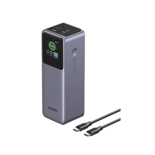 Power Bank de 25000mAh | 3 Salidas 200W Max. | USB-A + 2 USB-C | PD 3.0, QC3.0 | FCP | SCP | Pantalla Inteligente | Carcas...